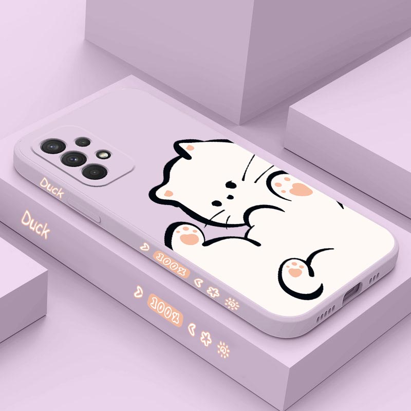 Phone Cases Aviation - Weiße Wolke Katze Silikon Handytasche für