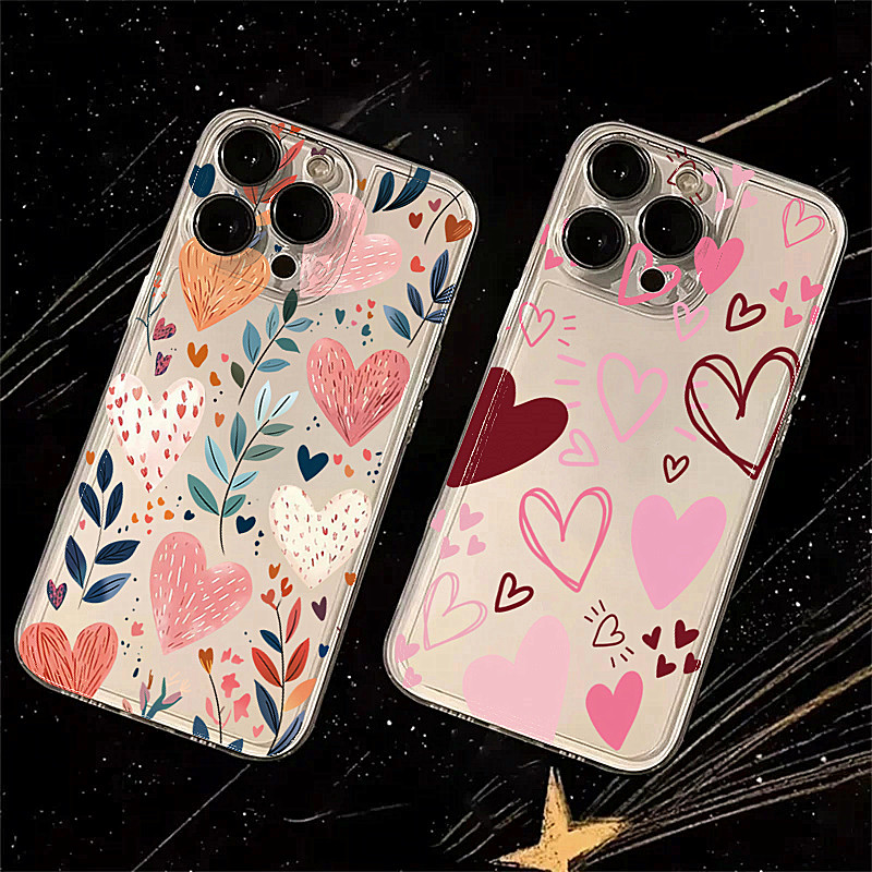 Phone Cases Mous - Silikon-Handyhülle mit Herz-, Blätter-, Augen- und