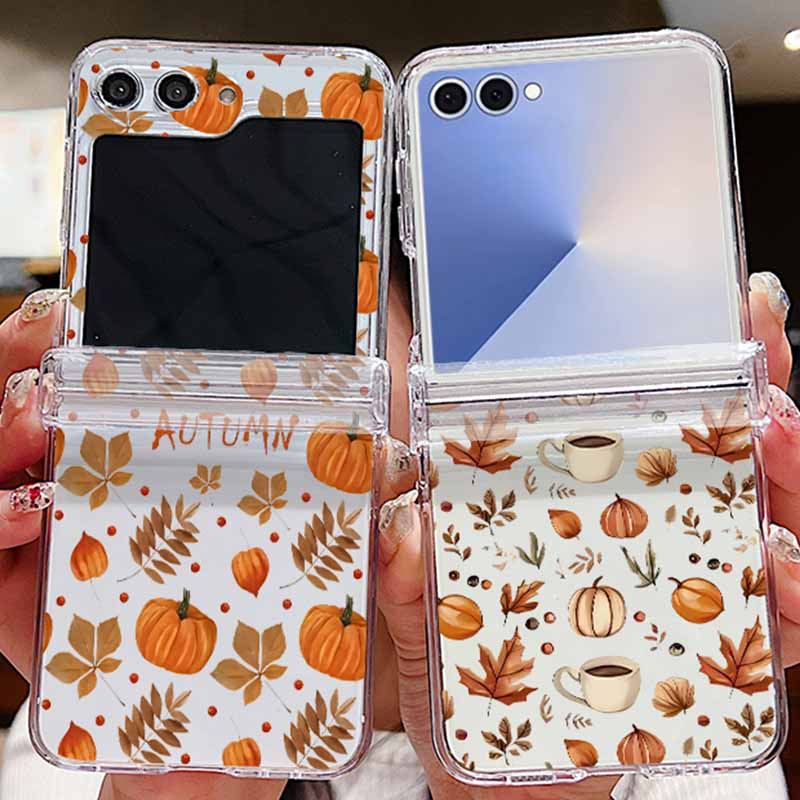 Phone Cases Z Flip 5 - Herbst Ahornblatt Muster Telefon Fall Für