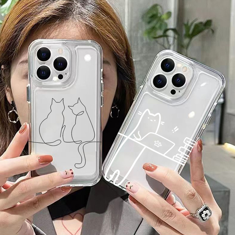 Phone Cases Iphone 15 - Niedliche Katzen-Handyhülle mit Anti-Sturz-Funktion für Xiaomi