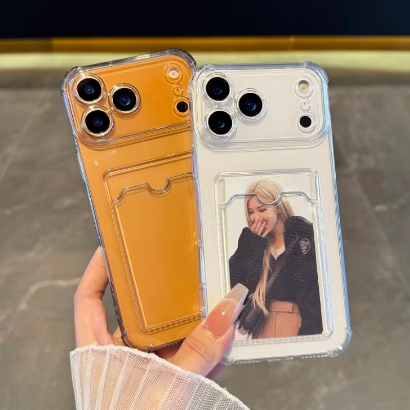 Phone Cases That Hold Cards - Transparente Kartenfach-Schutzhülle für iPhone 14 Plus