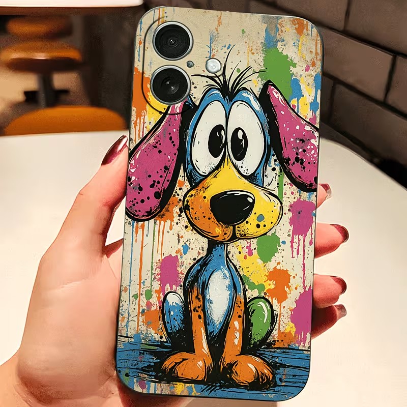 Phone Cases Mous - Graffiti-Farbige Welpen-TPU-Handyhülle für iPhone 17 16