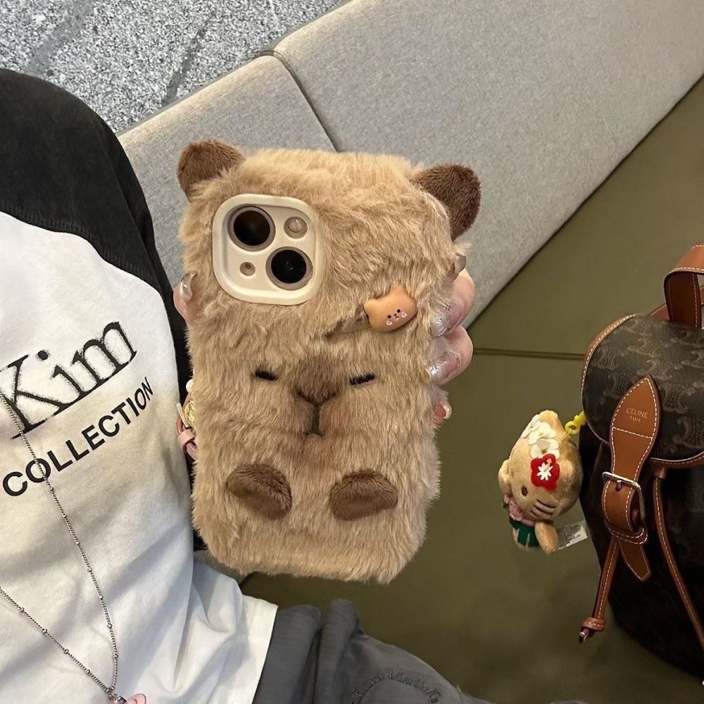 Phone Cases Luxury - Luxuriöse Capybara-Handyhülle aus flauschigem Fell für