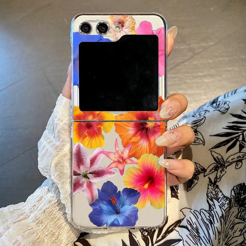 Phone Cases Z Flip 5 - Realistische Blumendruck-Handyhülle für Samsung Galaxy Z