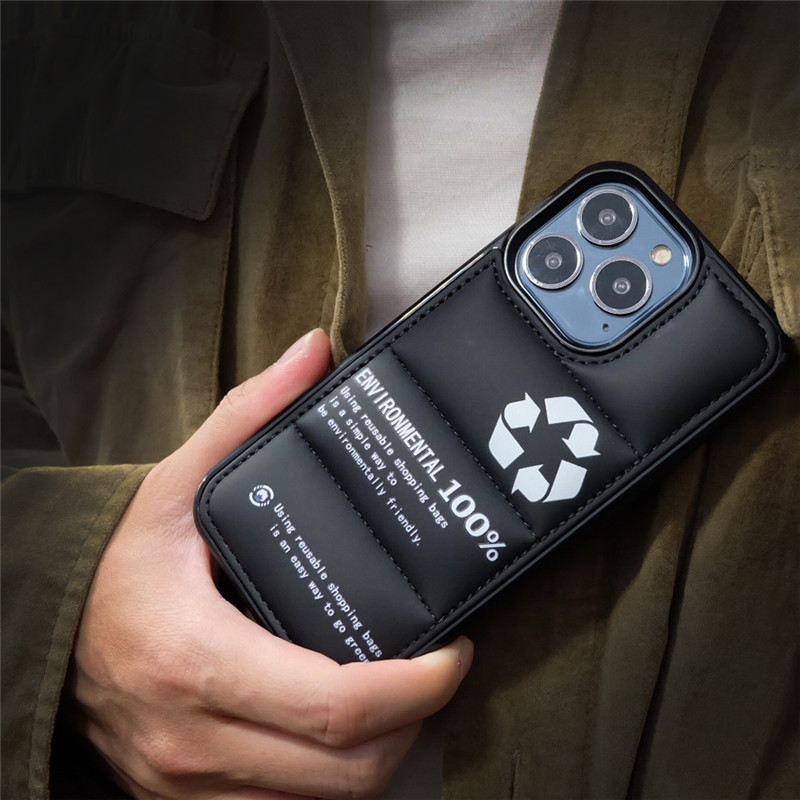 Phone Cases Recycling - Kreative Daunenjacke Recycling Logo Handyhülle für