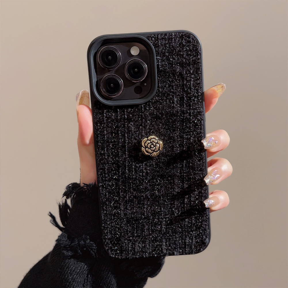 Phone Cases Luxury - Luxuriöse 3D Goldene Kamelienblüten Handyhülle für