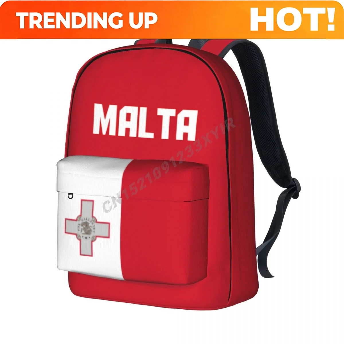 Phone Cases Malta - Maßgefertigter Unisex-Rucksack mit Malta-Flagge, Malteser-Stickerei, Schultasche,