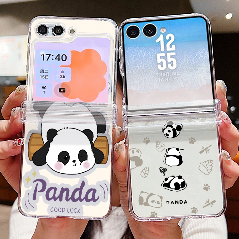 Phone Cases Z Flip 5 - Cartoon Panda Bedruckte Handyhülle für Samsung
