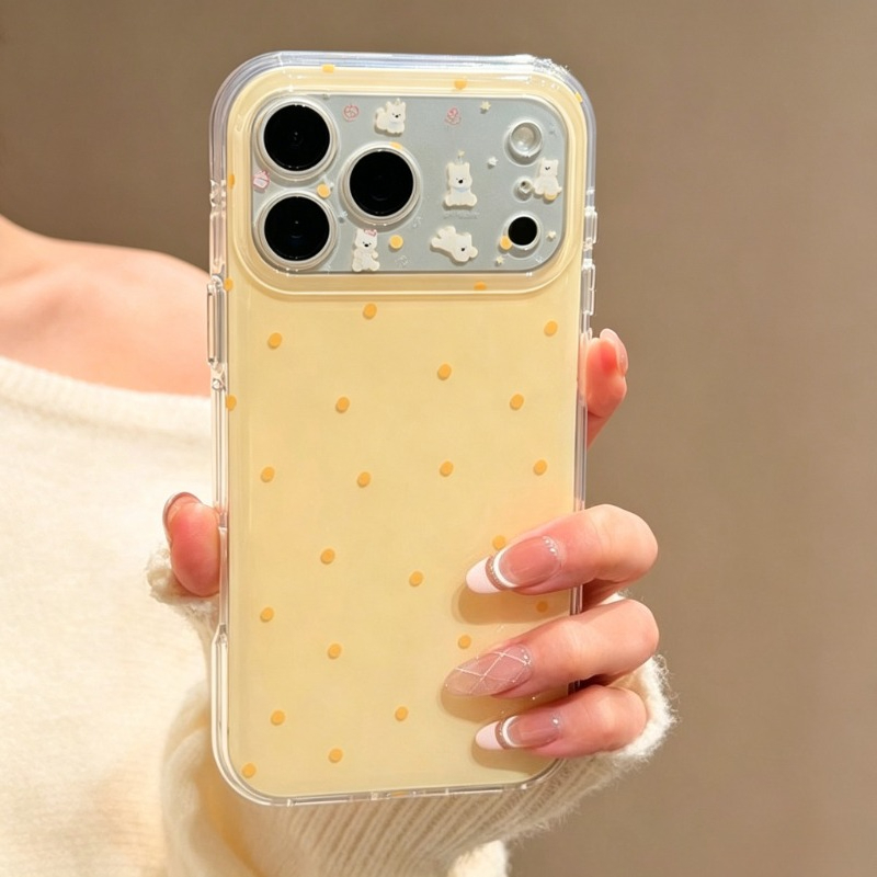 Phone Cases Yellow - Modische Niedliche Gelbe Polka-Dot-Muster Schutzhülle für