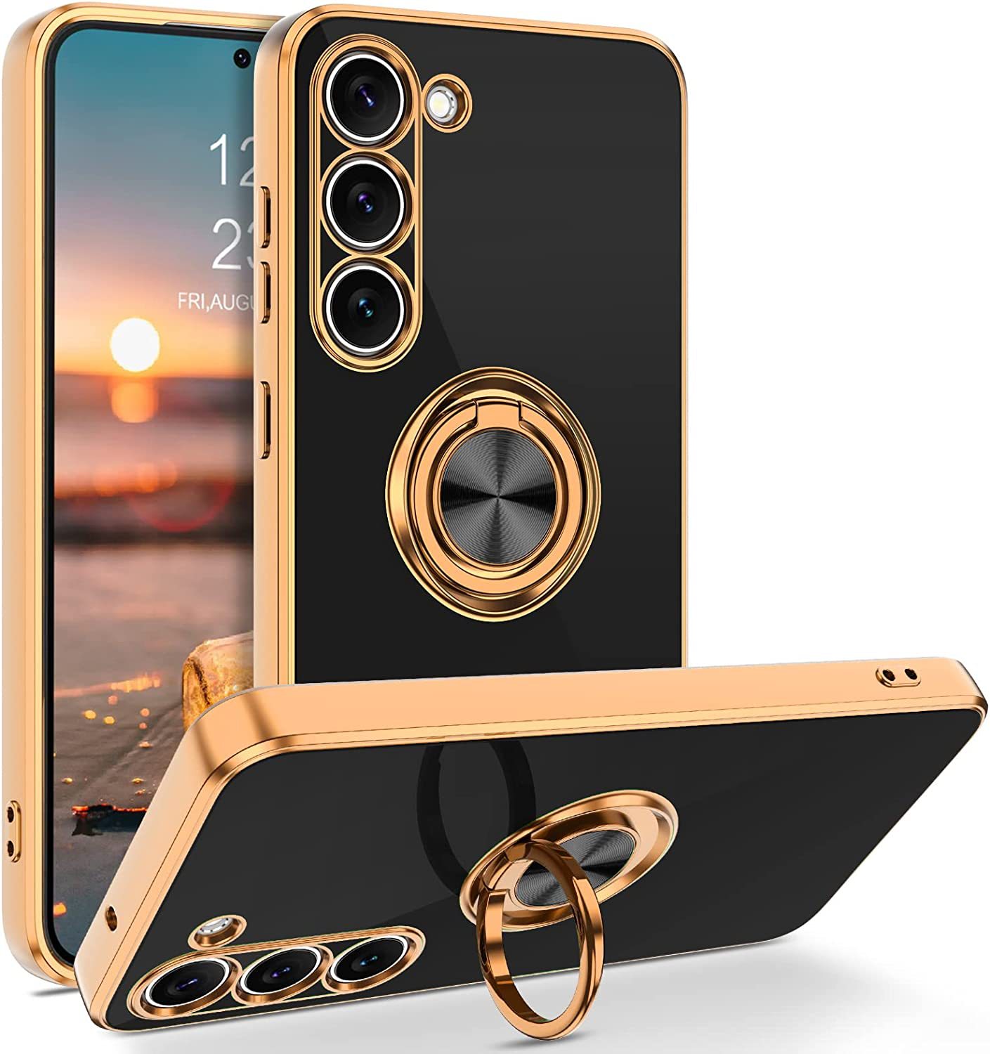Luxury Plating Case - Luxuriöse Beschichtung, magnetisch, 360° ° Ringhalter