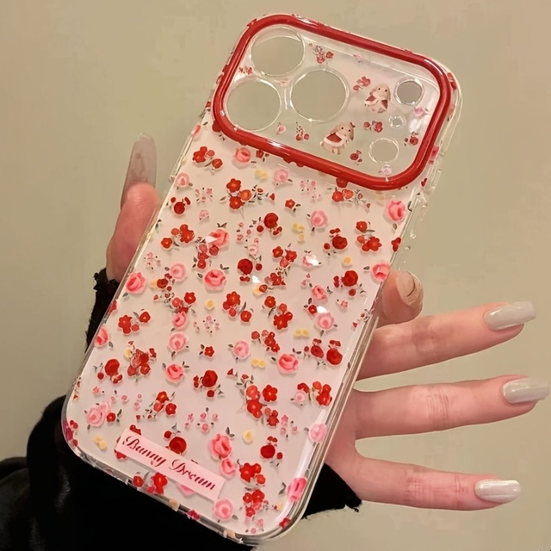 Phone Cases Trending - Niedliche Handyhülle mit rotem Blumenmuster für