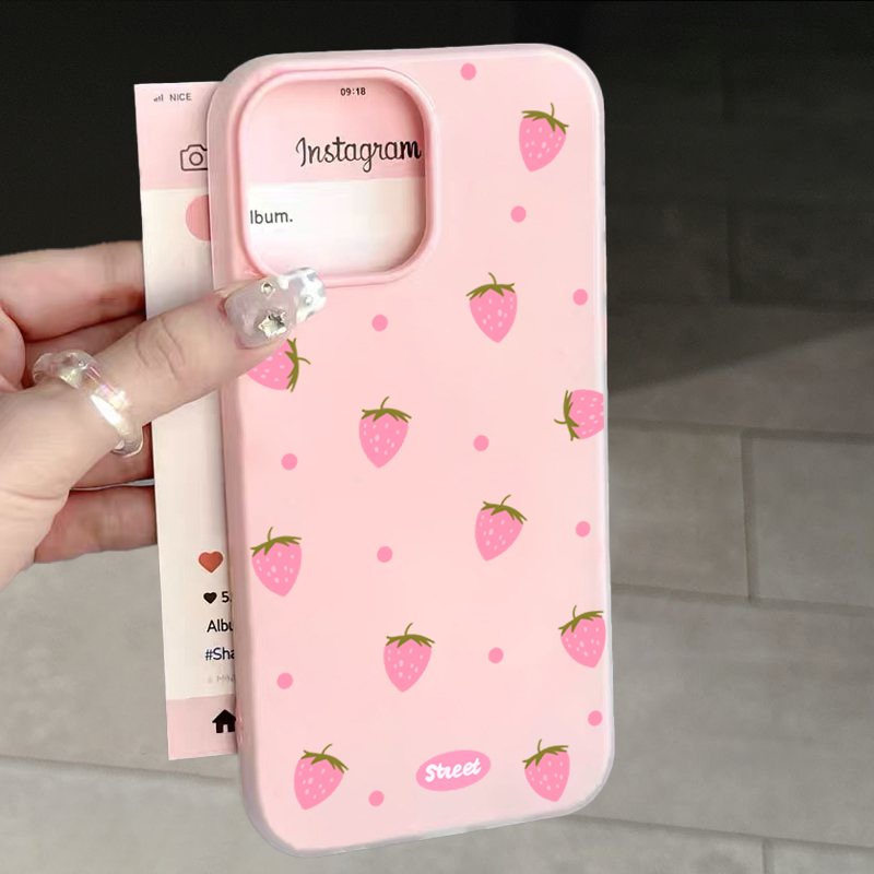 Süße rosa Handyhülle mit Erdbe – Phone Cases Redmi Bewertung und Preis