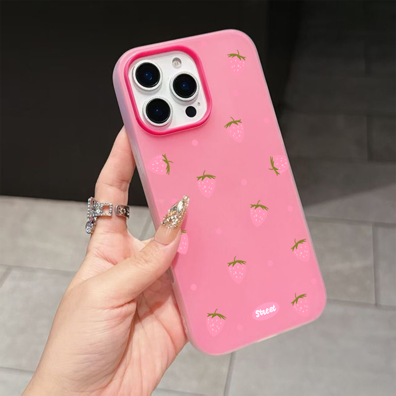 Süße rosa Handyhülle mit Erdbe – Phone Cases Redmi Bewertung und Preis