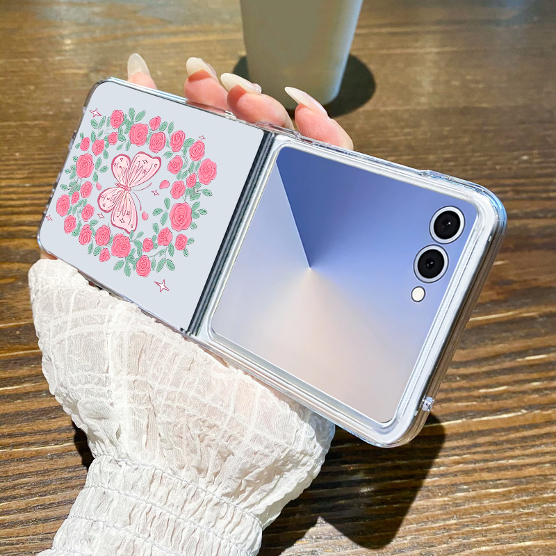 Handyhülle mit rosa Blumenmust – Phone Cases Z Flip 5 Bewertung und Preis