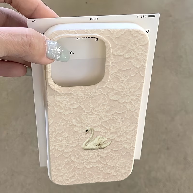 Spitzenmuster Schwan Lychee Te – Phone Cases Iphone 15 Bewertung und Preis
