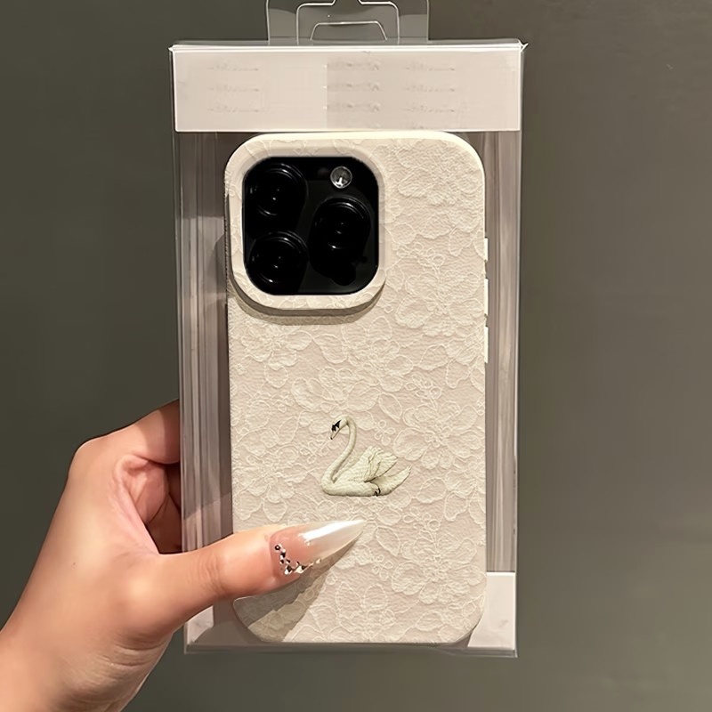 Spitzenmuster Schwan Lychee Te – Phone Cases Iphone 15 Bewertung und Preis