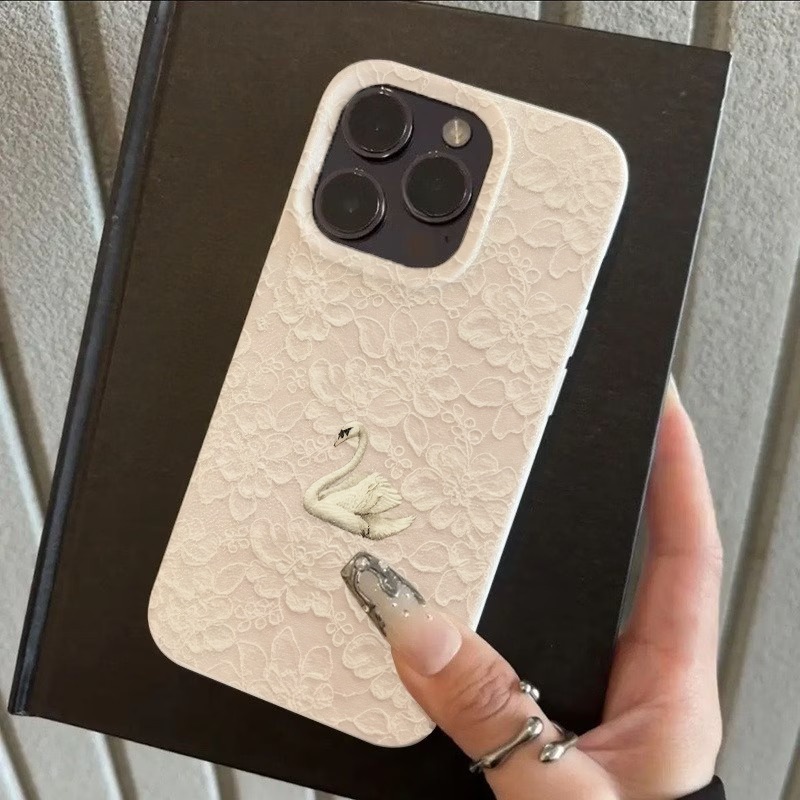 Spitzenmuster Schwan Lychee Te – Phone Cases Iphone 15 Bewertung und Preis