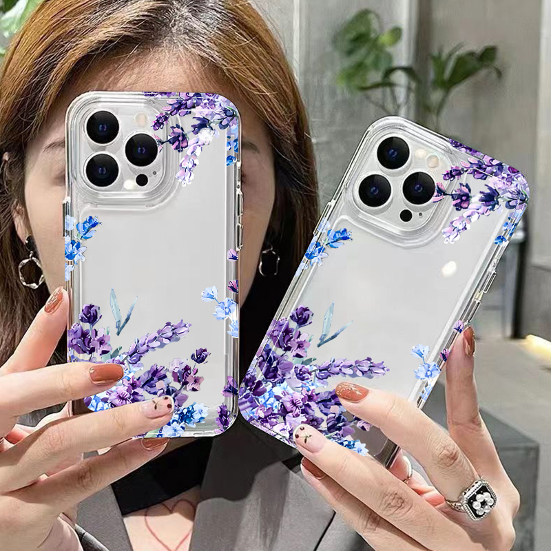 Lila Blumen Weiche TPU Handyhü – Phone Cases Mous Bewertung und Preis