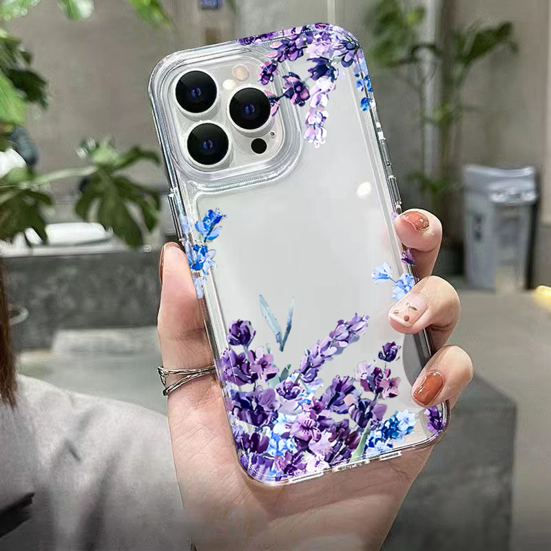 Lila Blumen Weiche TPU Handyhü – Phone Cases Mous Bewertung und Preis